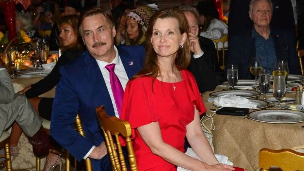 Dallas Yocum with Mike Lindell in event