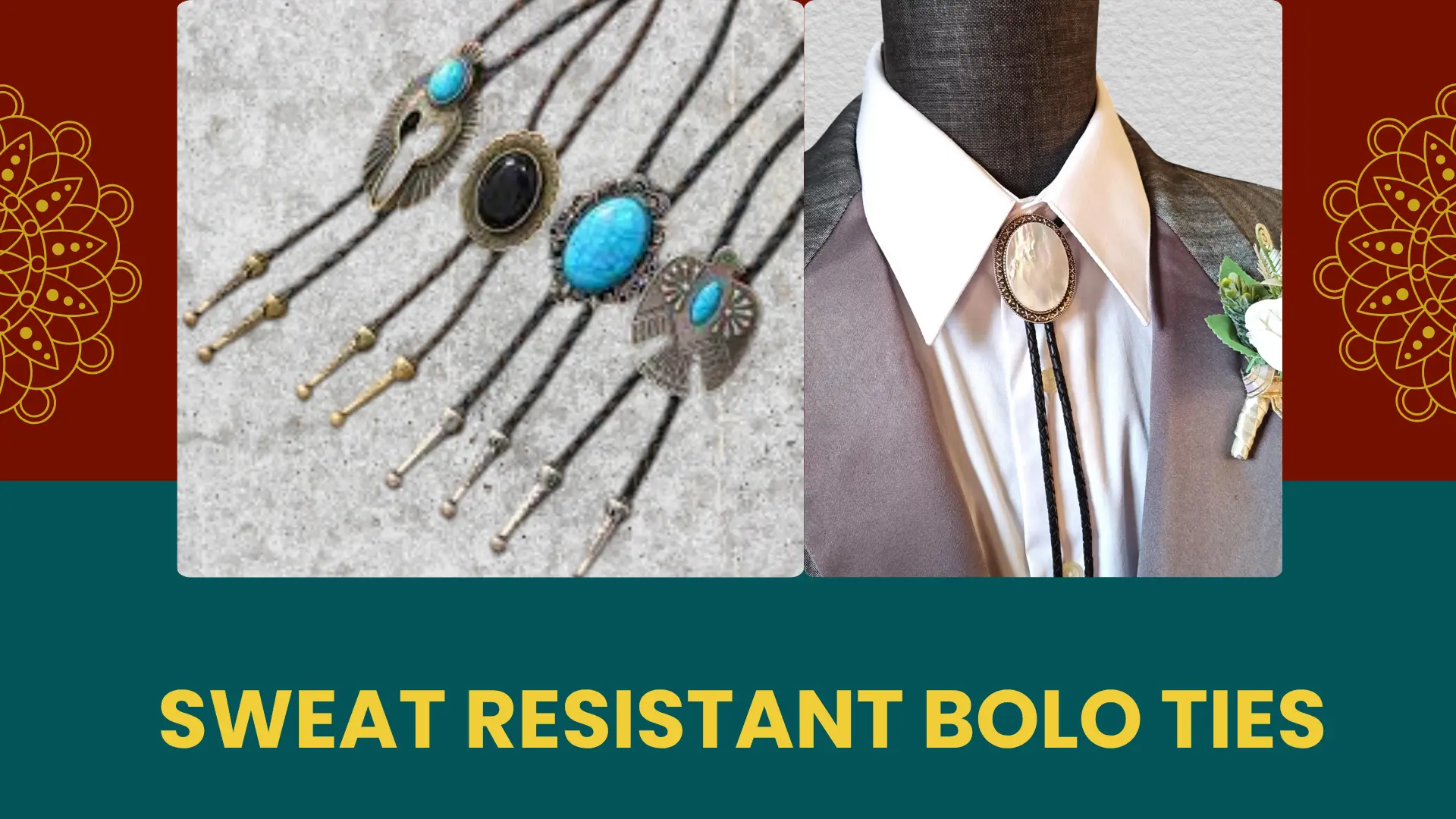 sweat resistant bolo ties